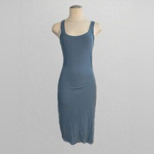 BOBI Los Angeles Blue Sleeveless Midi Dress